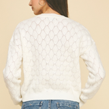 Eva Textured Crew Sweater - Ivory