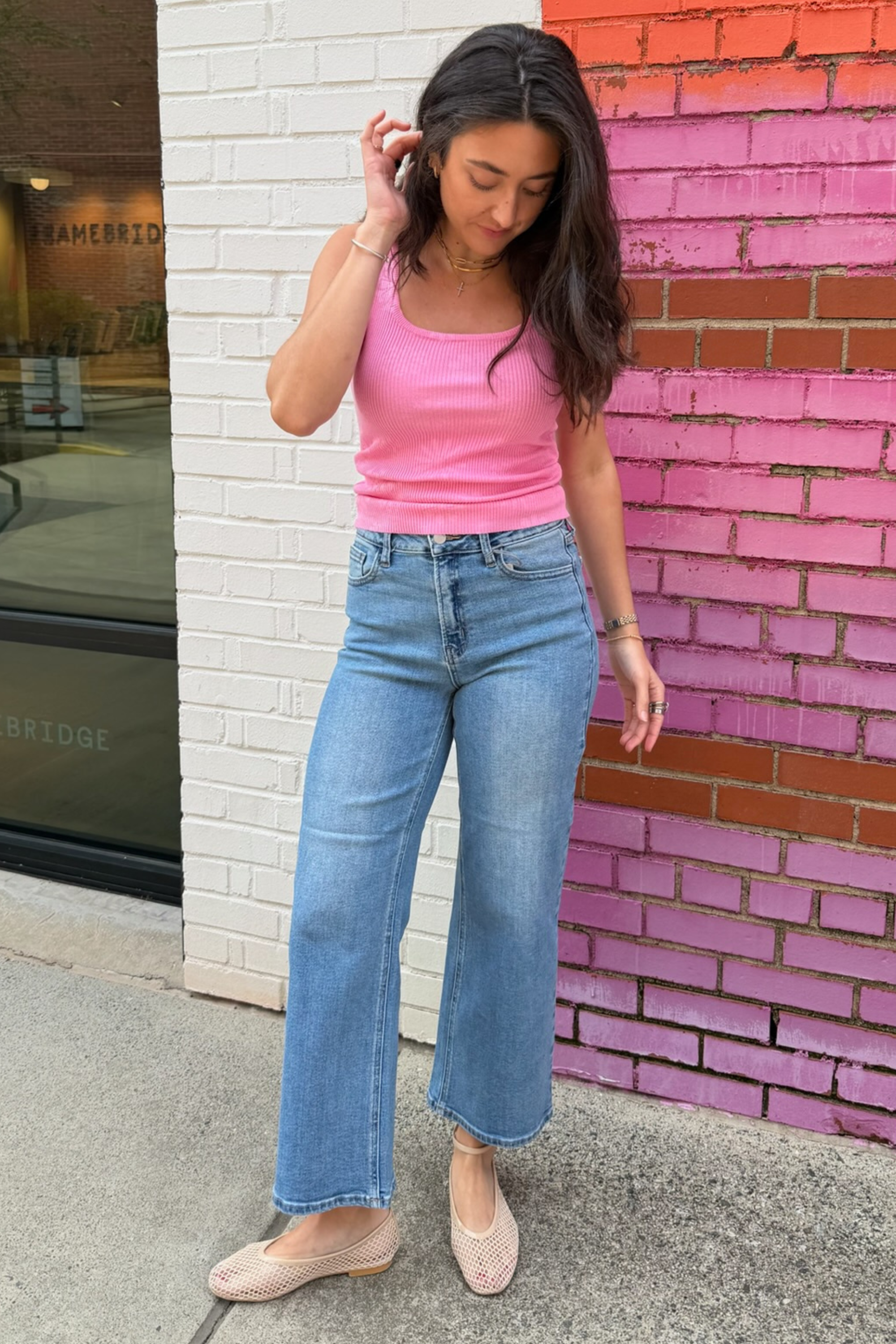 Nan Slim Wide Leg Jean - Medium Denim