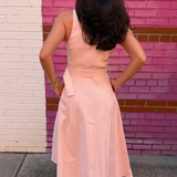 Zyra Denim Maxi Dress - Pastel Pink