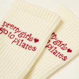 Pilates Grip Sock - Pilates Girl Red