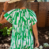 Ollie Geometric Mini Dress - Kelly Green