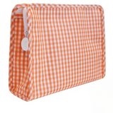 Roadie Large Zip Pouch - Gingham Orange