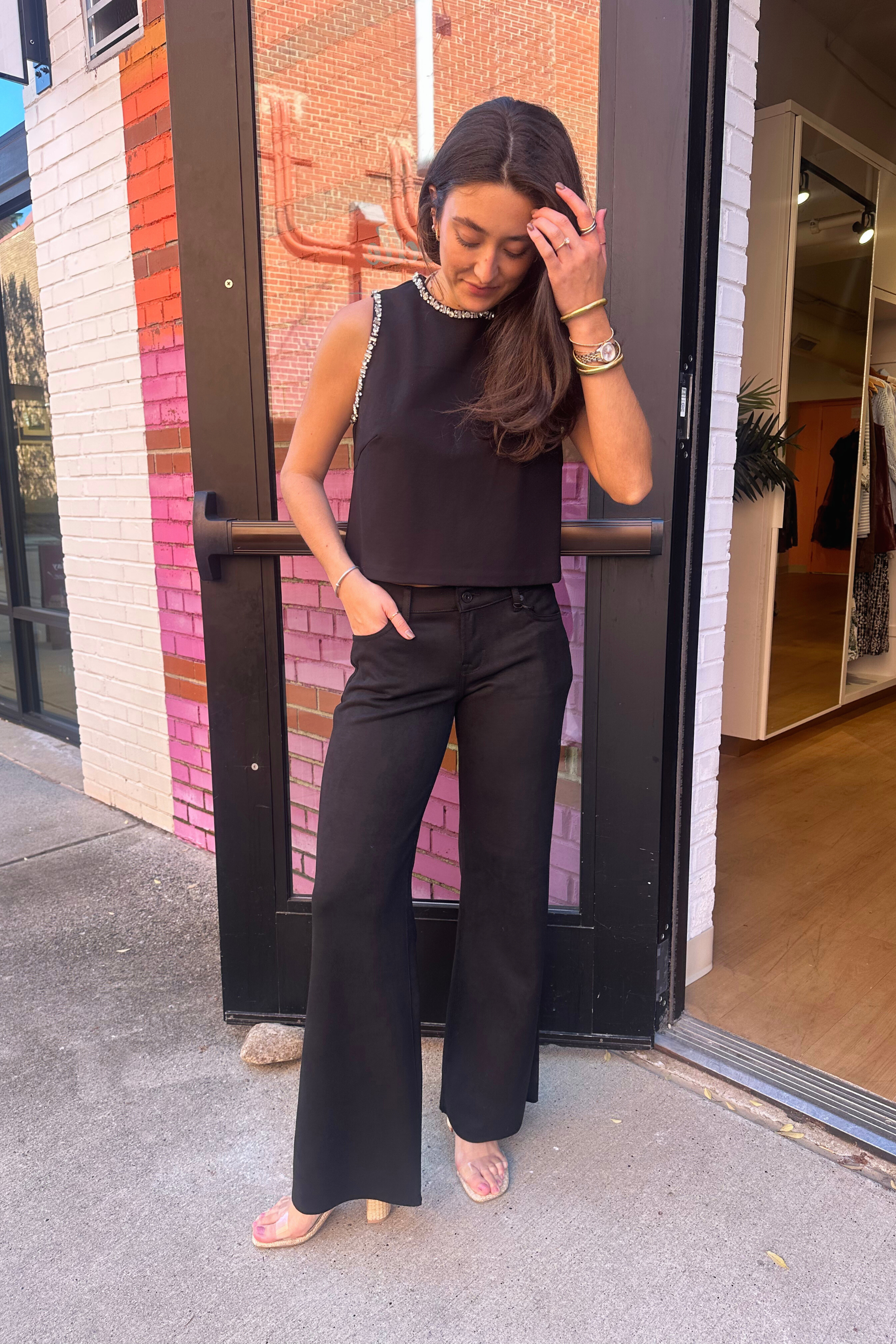 Holiday Suede Comfort Flare - Suede Black