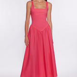 Harlow Drop Waist Maxi Dress - Coral