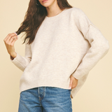 Lauren Crew Yarn Knit Sweater - Oatmeal