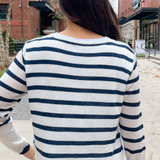 Sailor Long Sleeve Stripe Sweater - Navy/White