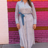 Kissy Belted Maxi Shirt Dress - Poppy Cornflower