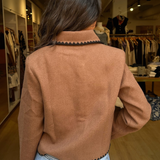 Iris Contrast Jacket - Chocolate/Black