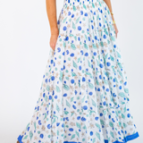 Lucy Smocked Maxi Skirt - Seashells Cornflower