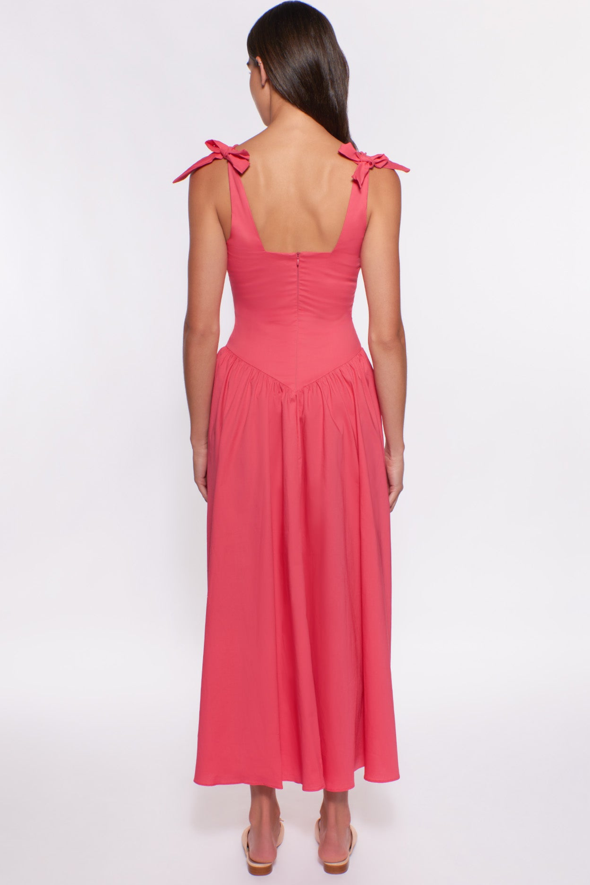 Harlow Drop Waist Maxi Dress - Coral