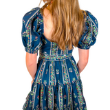 Delia Floral Printed Mini Dress - Midnight Blue