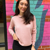 Ria Round Crew Sweater - Pink