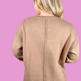 Alayne V-Neck Sweater - Taupe