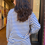 Shiloh Stripe Short Set - Cream/Blue Stripe