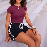 Jersey Crop Tee - Fig