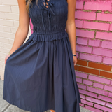 Boardwalk Smocked Midi Dress - Ink