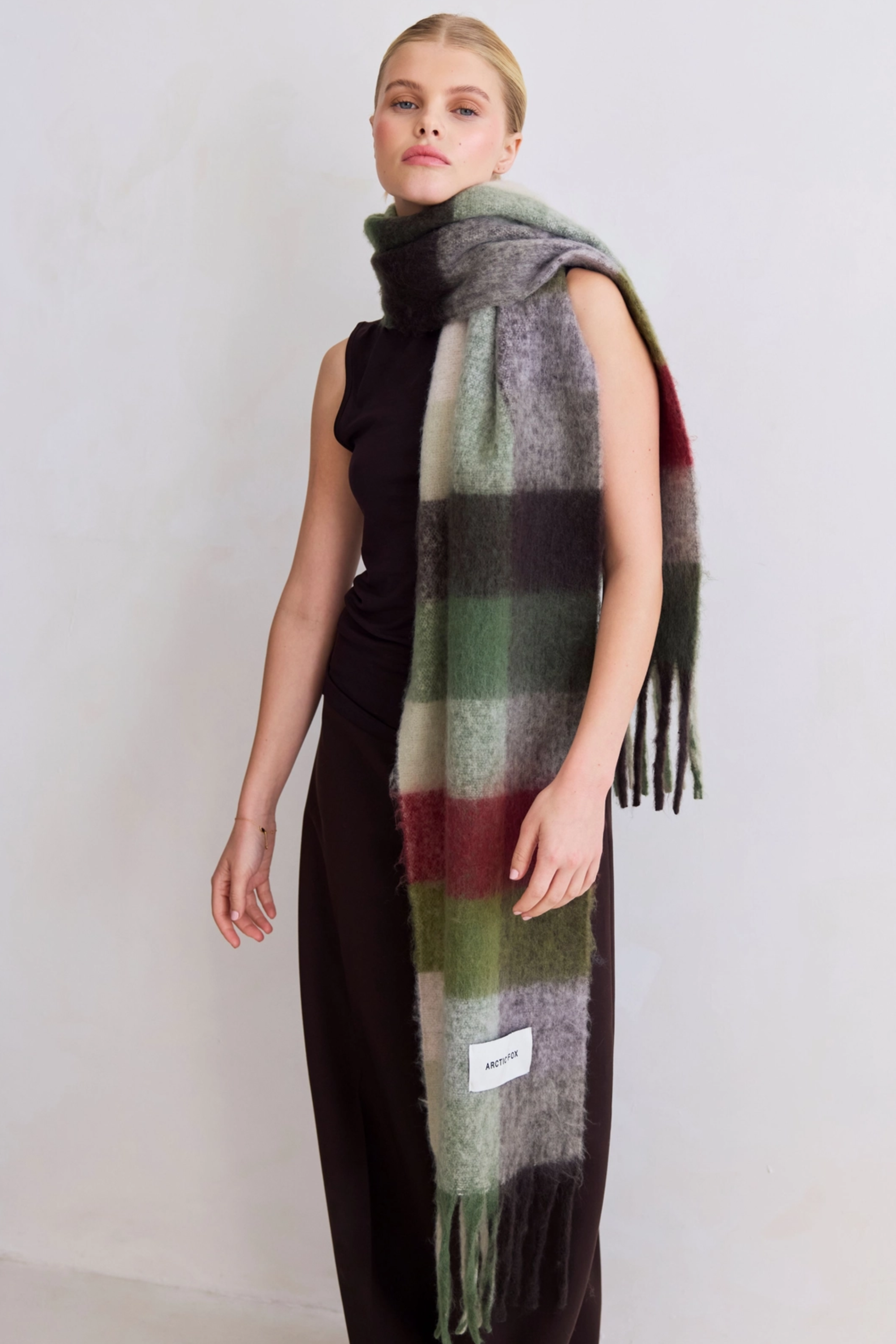 The Reykjavik Scarf - Mossy Green Check