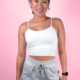 Butter Crop Cami - White