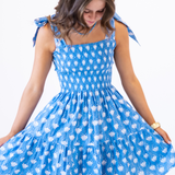 Joy Bow Mini Dress - Jellyfish Cornflower