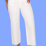 Nori 27" Inseam Cropped Wide Leg - White