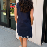 Sunshine Embroidered Mini Dress - Navy