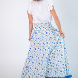 Lucy Smocked Maxi Skirt - Seashells Cornflower