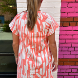 Ollie Geometric Mini Dress - Coral