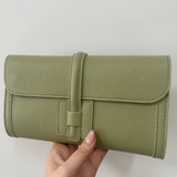 Hannah Leather Clutch - Pistachio