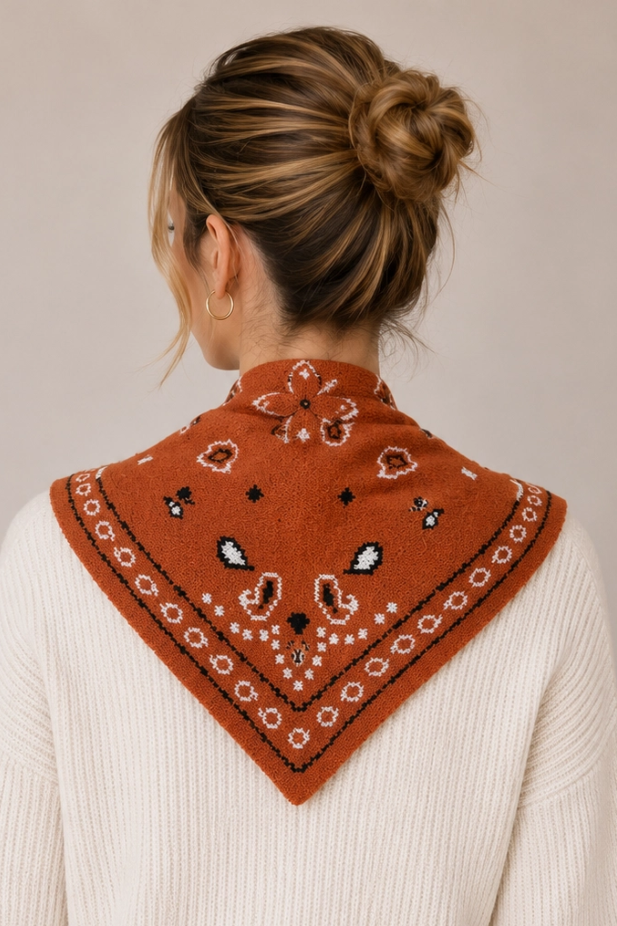 Mia Triangular Bandana Scarf - Orange