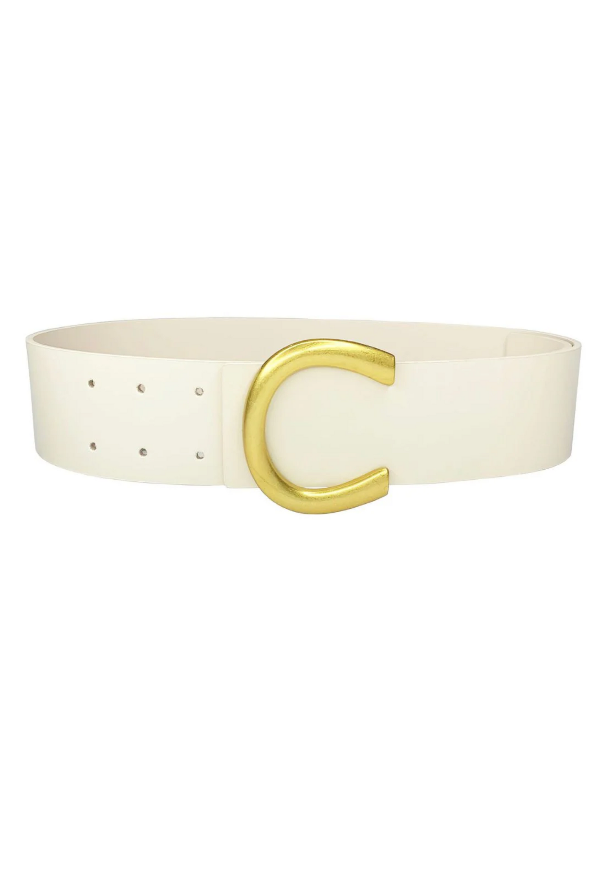 小物 OPEN Yy OVAL BUCKLE BELT : IVORY OPEN YY