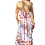 Tigers Maxi Dress - White/Purple/Orange