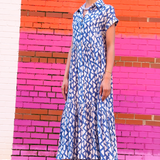 Nauset Geometric Maxi Dress - Blue