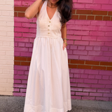 Orel Solid Maxi Dress - White