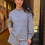 Shiloh Stripe Short Set - Cream/Blue Stripe