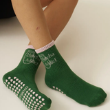 Pilates Grip Sock - Matcha Addict