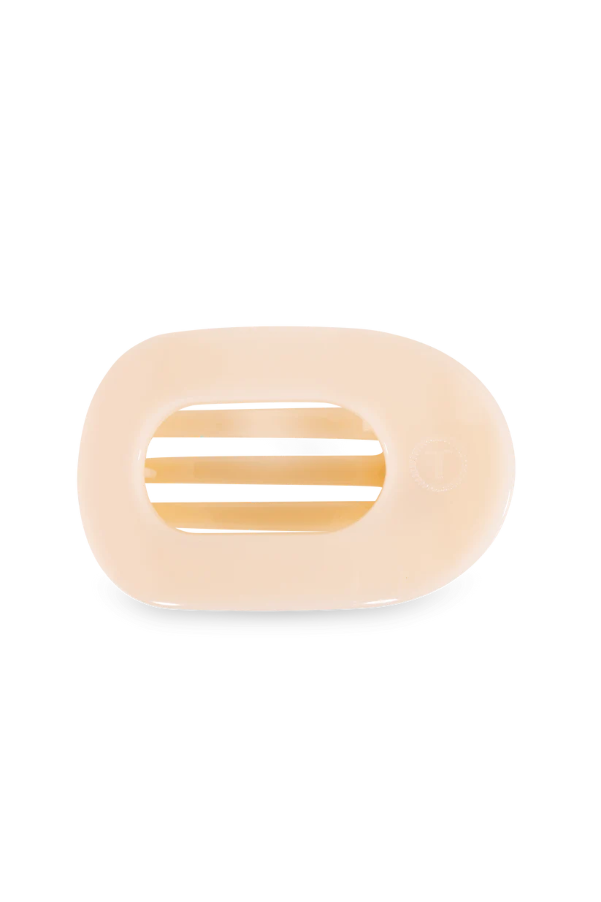 Large Flat Round Clip - Almond Beige