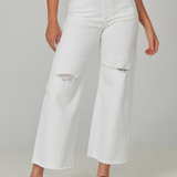 Milan 31” Inseam Wide Leg Jeans - White