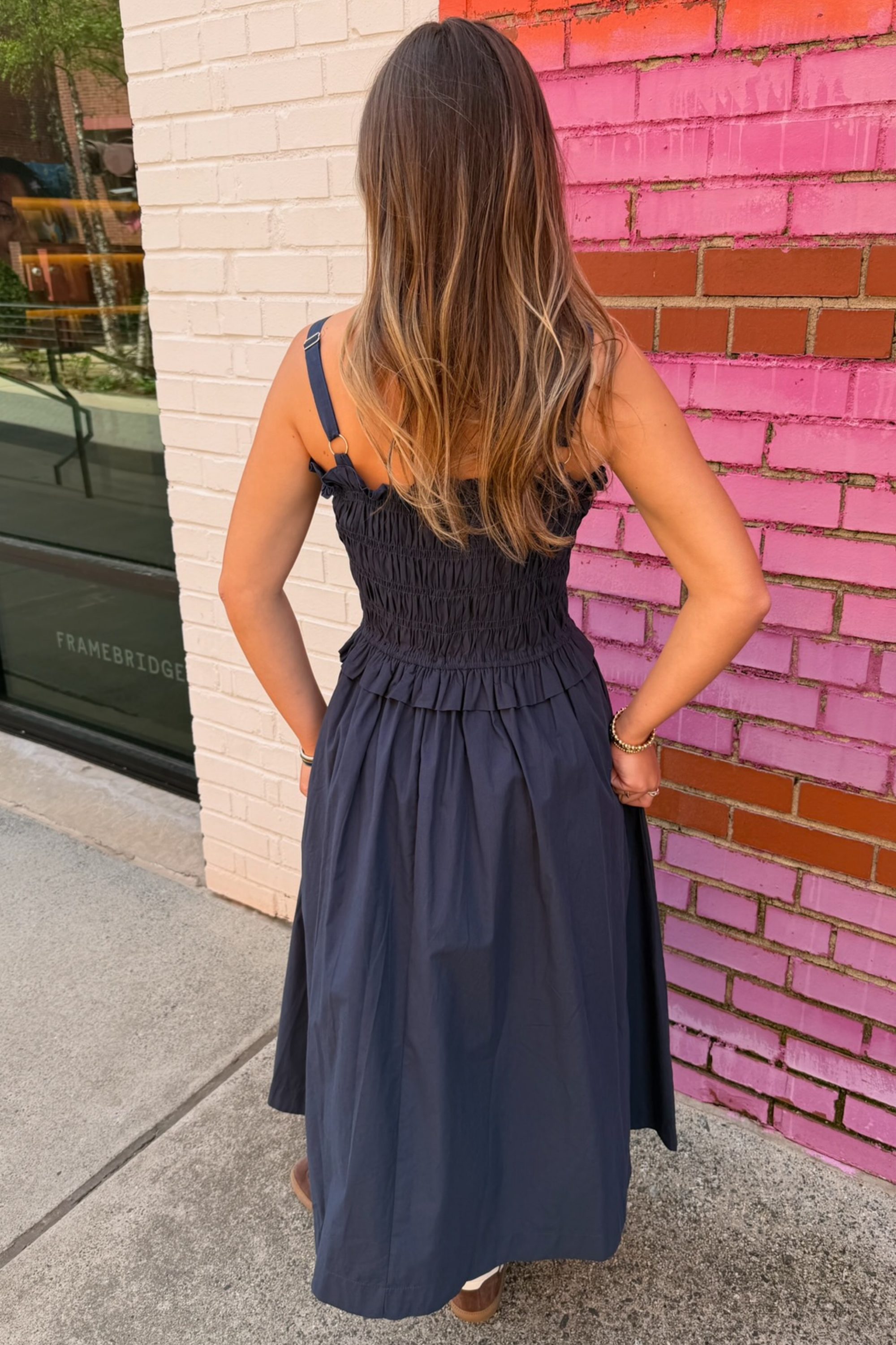 Boardwalk Smocked Midi Dress - Ink