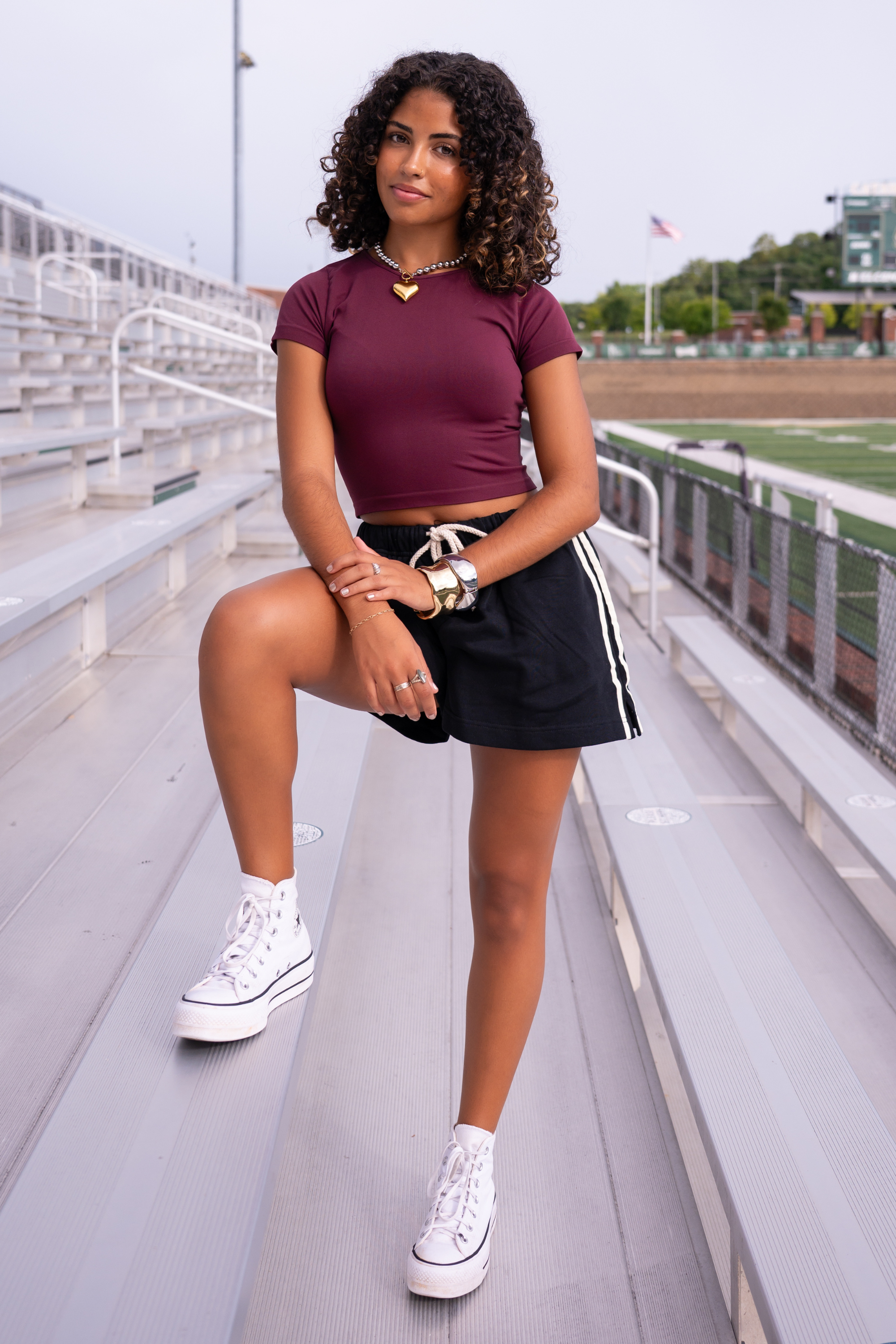 Varsity Stripe Sweatshorts - Black
