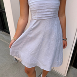 Talia Strapless Mini Dress - Misty Blue