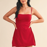 Areia Sweetheart Athletic Dress - Cherry