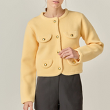 Butter Round Hem Cardigan - Yellow