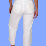 Nori 27" Inseam Cropped Wide Leg - White