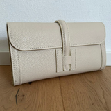 Hannah Leather Clutch - Milk