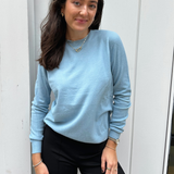 Ria Round Crew Sweater - Sky Blue