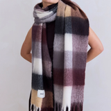 The Reykjavik Scarf - Purple/Brown Check