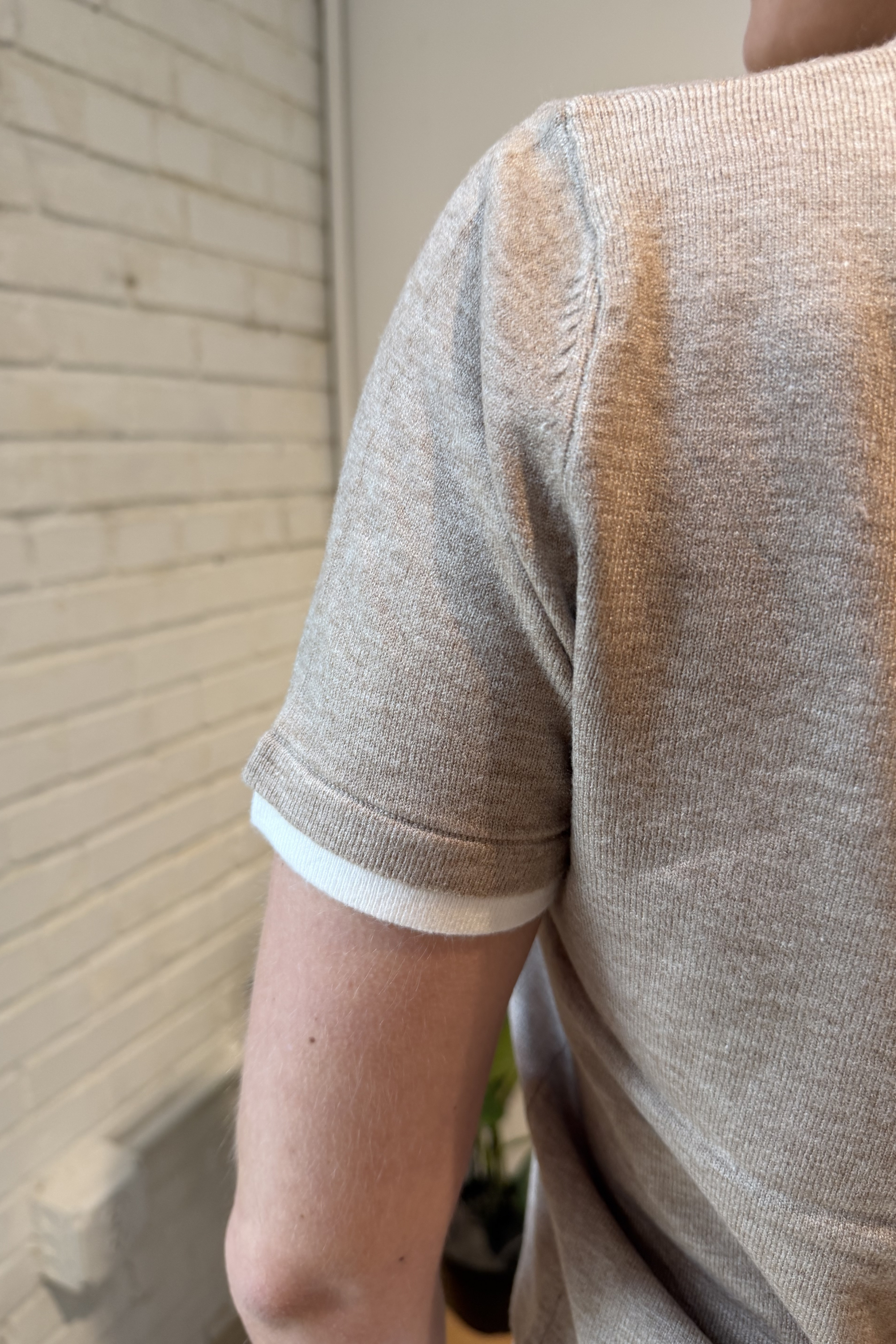 Grace Short Sleeve Knit Shirt - Taupe