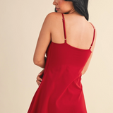Areia Sweetheart Athletic Dress - Cherry