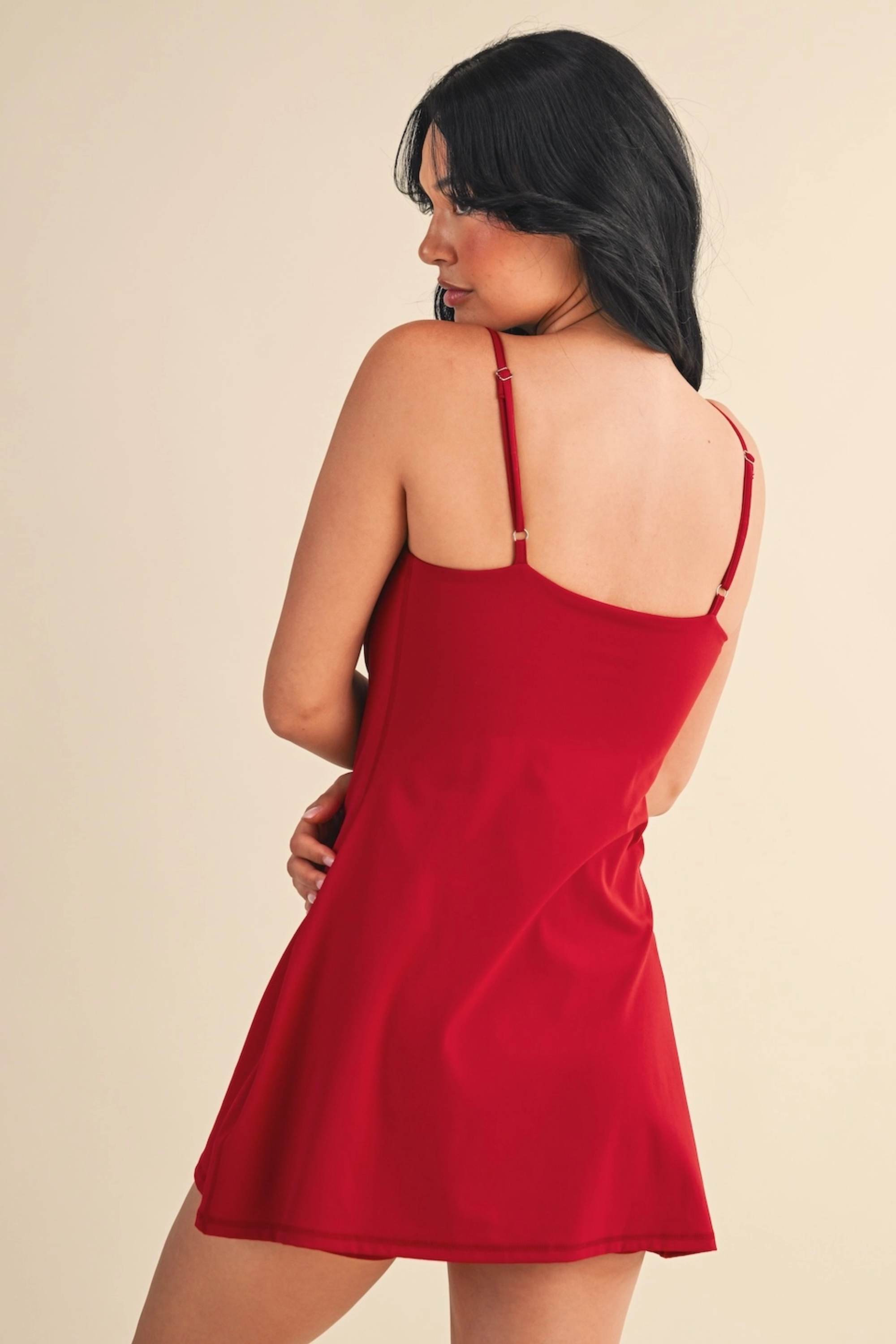 Areia Sweetheart Athletic Dress - Cherry