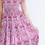 Lil Smocked Maxi Dress - Blossom Maroon
